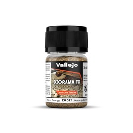 Vallejo - Diorama FX Landscape Textures | Warm Orange 1 to 2 mm (0.04" to 0.08") Particle Size | Ideal Basing for Scenary and Dioramas | Bottle of 35 ml. (1.18 fl.oz.) | Weight 50 g. (1.76 oz.)