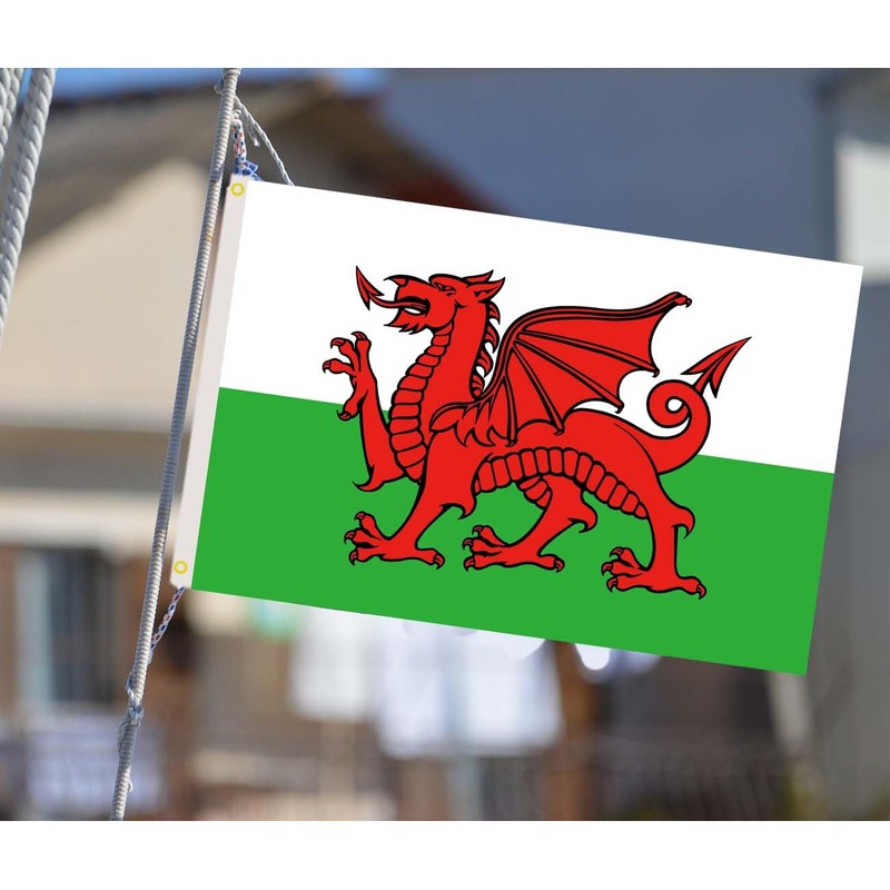 12×18 inch Welsh Flag, 30×45 CM Small 100D Welsh Nautical
