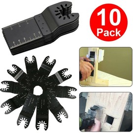 10 Pack Oscillating Saw Blades Multitool Quick Release 34mm Wood Cutting Saw Blade Universal Multi-Tool Cutting High-Carbon Steel Fits Most Oscillating Saw (Black)