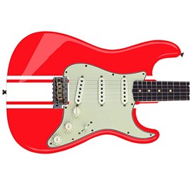 Wide Custom Racing Stripe Decal Stickers for Guitars & Basses. Colour Options Available (White)