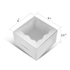 KPOSIYA 60 Pcs Silver Bakery Boxes with Window Individual Cupcake