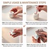 2 Pcs Mini Round Ceramic Toothbrush Holder (White+Black)