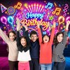 Qpout Neon Birthday Backdrop Glow in the Dark Party Banner
