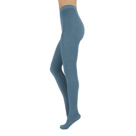 CALZITALY Warm Winter Tights Made of Wool Cashmere, 150 Denier, S, M, L, XL, 2XL, 3XL, 4XL, Made in Italy, Blue (Dusty Blue)