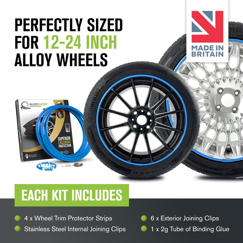 AlloyGator Sky Blue Rim Protector for Car Wheels (Fits 12-24"