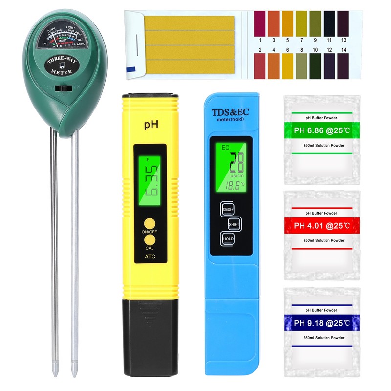 Professional PH Tester TDS/EC Test Pen Soil Moisture/PH/Sunlight Intensity Testers
