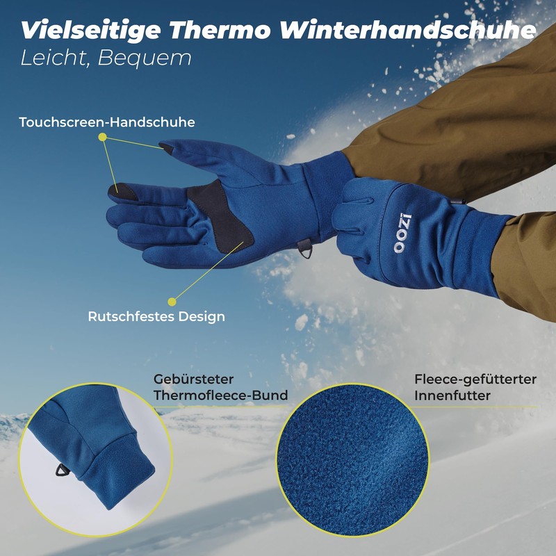 OOZi Winter Gloves for Men and Women, Touchscreen Thermal Windproof