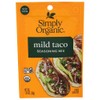 Simply Organic Mild Taco Seasoning, Certified Organic, Vegetarian, 1 Oz
