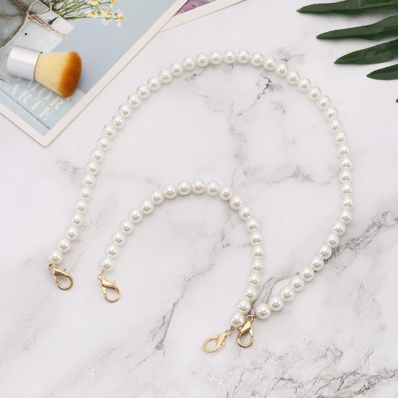 eMagTech 6 Pieces Faux Pearl Handbag Straps Replacement Beads Handbag