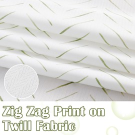 jinchan Green and White Shower Curtain Herringbone Fabric Shower Curtain Zig Zag Inky Chevron Farmhouse Shower Curtain Zigzag Modern Shower Curtain for Bathroom Waterproof Hooks Included 70x72 inch