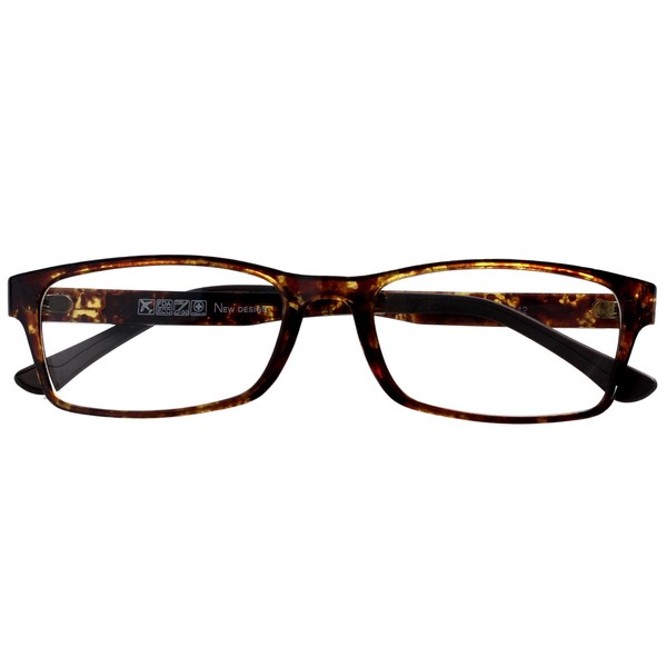 HUIHUIKK Distance Glasses Tortoiseshell Frame nearsighted Myopia Glasses**These are not reading glasses**