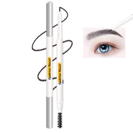 Eyebrow Pencil Black,1.5mm Micro Brow Pencil Dual-Ended,Waterproof Eyebrow Pencils with Spoolie Brush.(#05 Black 1PCS)