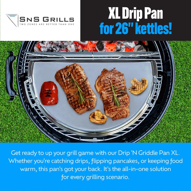 SnS Grills Drip 'N Griddle Pan 26" - Extra Large
