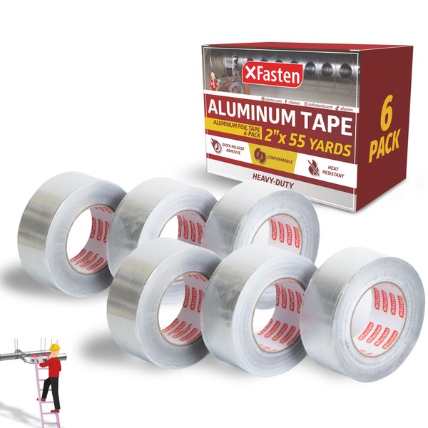 XFasten Aluminum Foil Tape for Ductwork 2 Inch x 55