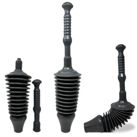 CUQOO Heavy Duty Flexible Toilet Plunger Cleaner with Head â Effortless & Powerful Sink and Drain Plunger for Bathrooms, Kitchens, Sinks, Baths and Showers | Commercial Style Plumbers Plunger (Small)