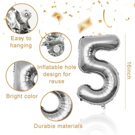16 Inch 2025 Balloons, Happy New Year Balloons, Gold Foil Number Balloons, New Years Eve Decorations 2024 Balloons for Nye Party Decorations 2025 Christmas (Silver)