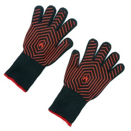 4YourHome Oven Open Fire Wood Burner BBQ Heat Resistant Proof Gloves Mitts 500°C (One Size)