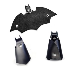 Bat Keyring, Bat Keychain, Leather Keyring for Men, PU Leather Keyring, Bat Car Key Fob Bag, Keychain for Men, Black, black