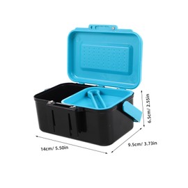Abaodam Fishing Bait Container Worm Bait Holder Portable Tackle Box Clip Abs Material Blue Handle Compact Design
