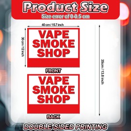 Leinuosen 3 Pcs Vape Smoke Shop Yard Signs with Stake 15.7 x 12 Inch Red White Lawn Garden Yard Road Signs Bulk Double Sided Printing Outdoor Advertising General Business Stores Retail Supplies