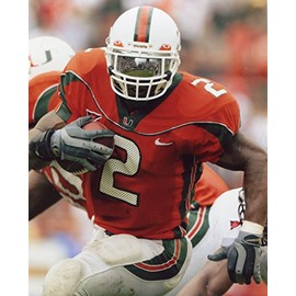 WILLIS MCGAHEE MIAMI HURRICANES 8X10 SPORTS ACTION PHOTO (BB)