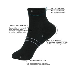 Women's Flip Flop Split Toe Tabi Socks - 6 Pack Athletic Cotton Crew Length Quarter Ankle Two Toe​ (2 Black/2 White/2 Gray)