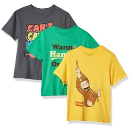 Curious George Little Boys' Toddler Boys T-Shirt 3-Pack No 1, Assorted, 5T