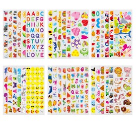 Vicloon 3D Stickers for Kids, 36 Sheets Toddler Puffy Stickers, Fluffy Stickers, Vivid Kids Stickers, 3D Stickers for Boys, Girls, Teachers as Reward