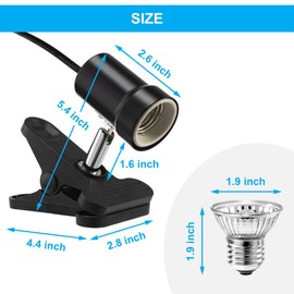 DaToo Reptile Heat Lamp Rotatable Turtle Heating Light with 50W UVA UVB Heat Bulb Simulated Sunlight Basking Spot Lamp with Clamp for Reptiles Lizard Amphibian Bearded Dragon Snake