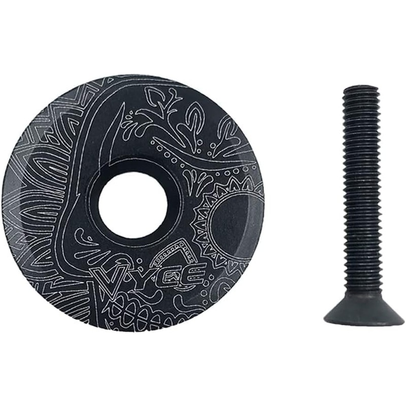 Black Bicycle Front Fork Top Cap, Bicycle Headset Cap and