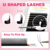 YY Eyelash Extensions U Shape Eyelash Extension D Curl 0.07mm