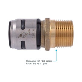 SharkBite 1 Inch EvoPEX Male Adapter, Pack of 2, Push to Connect Plumbing Fitting, PEX, K140Z2
