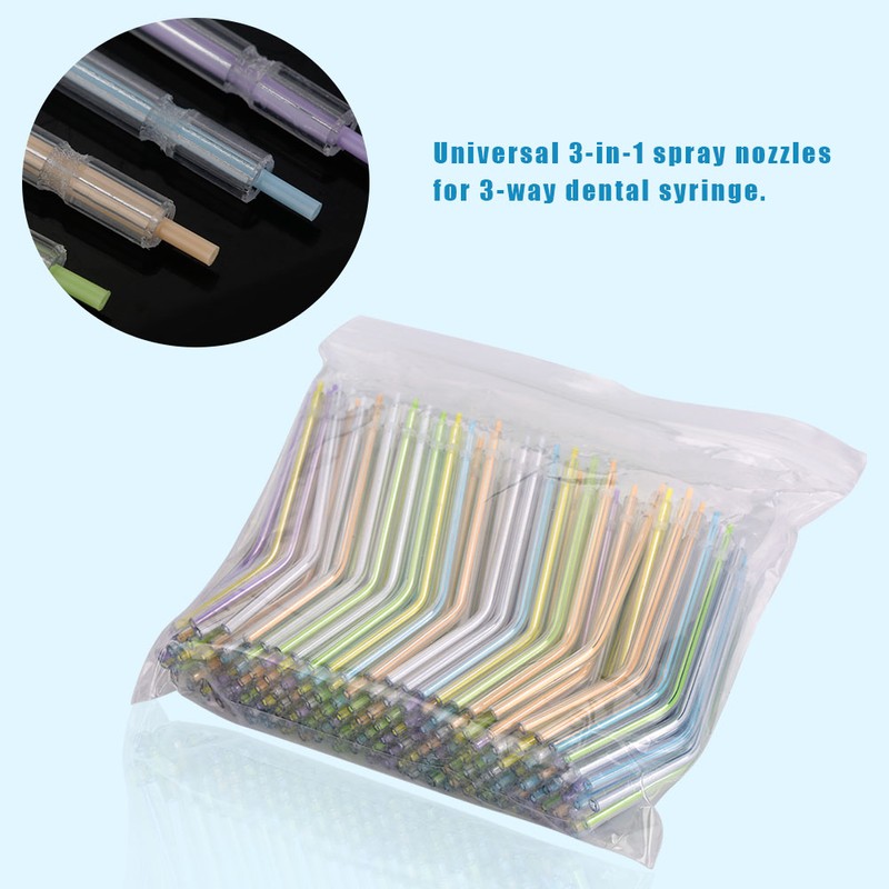 200pcs Dental Disposable Air Water Spray Nozzles Tips Tubes For