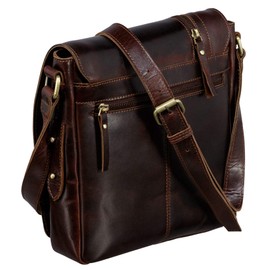 Red Baron Ferrara RB-BG-002-06 Men's Women's Shoulder Bag Small Genuine Cowhide Leather Handbag Mini Messenger Bag Shoulder Bag Luxury Brown, brown, shoulder bag
