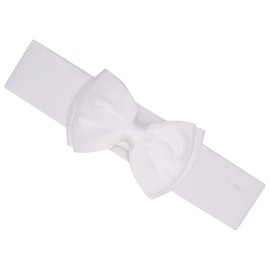 Ro Rox Vera Sash Belt for Women - 1950s Vintage Style Satin Bow Belt - Wide Elasticated Belt for Women - Waistband with Snap Button Closure - Classic Wide Belt for Dress, Coat & Shirt, White, S