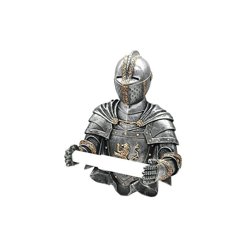 Toilet Paper Holder Tissue Storage Roll Medieval Statue Knight to