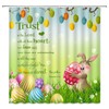 AYDSMYD Easter Rabbit Shower Curtain Spring Bunny Farmhouse Inspirational Quotes