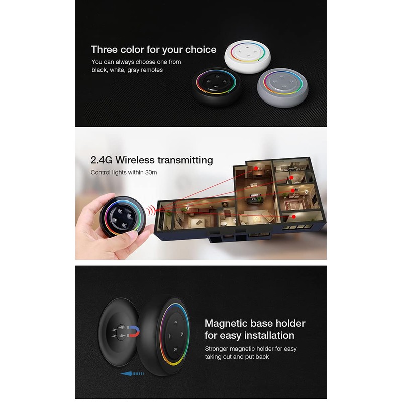 LGIDTECH S2-W RGB+CCT Color Temperature Rainbow Remote Controller Wall Mounted