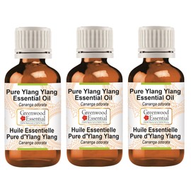 Greenwood Essential Pure Ylang Ylang Essential Oil (Cananga odorata) Steam Distilled (Pack of Three) 100ml X 3 (10 oz)
