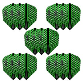 Harrows Silica No. 6 - Green | Set of 5 Premium Extra Strong Dart Flights in Standard Shape (15 Flights)