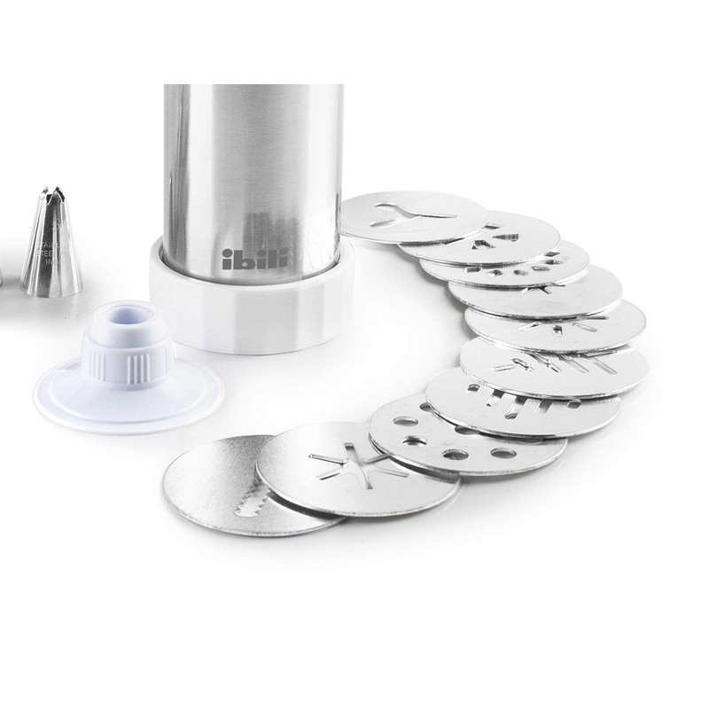 ibili 769500 Cookie Gun Set, White/Silver,12 x 25 x 12