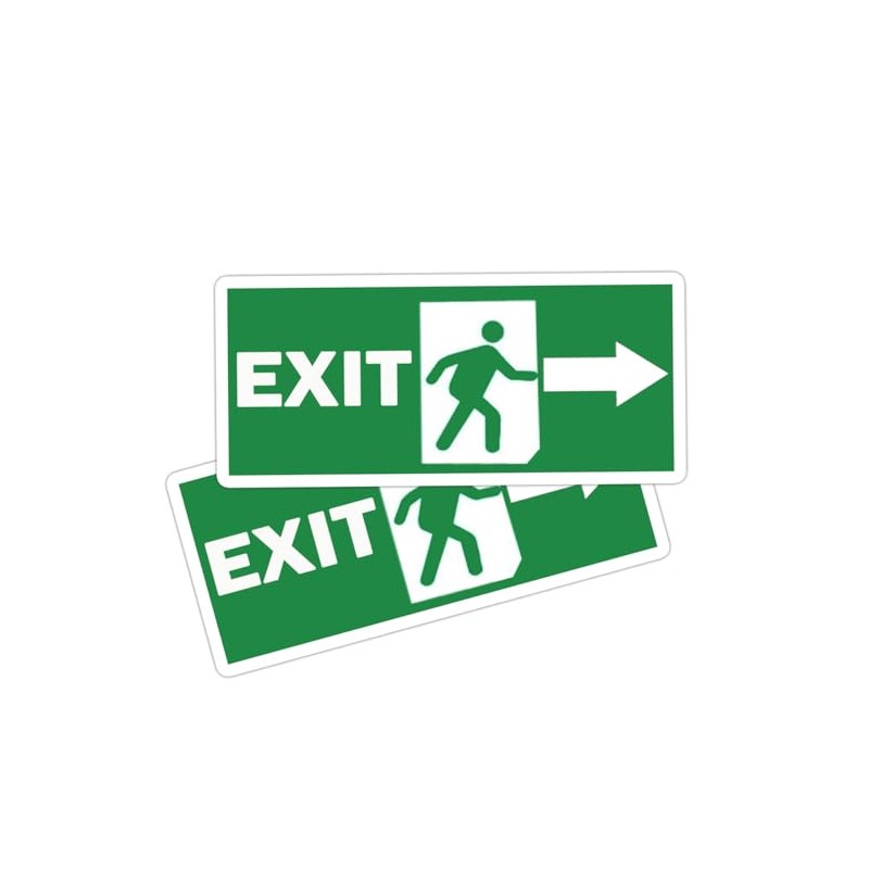 Exit Signs Stickers,9 x 5 Inch Exit Right Arrow Sticker