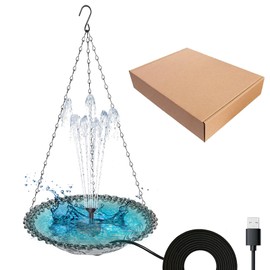 AIXXCUVQ Garden Floating Fountain with Maximum Bird Play Space USB Powered Bird Bathtub ABS Outdoor Garden Bathtub, Grey