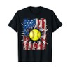 Patriotic Softball 4th of July Men USA American Flag Boys