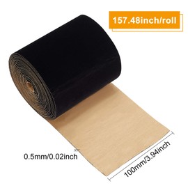 BENECREAT 2 Rolls 4"x158" Self Adhesive Velvet Fabric Roll Velvet Contact Paper for Jewelry Drawer Box Decoration, DIY Costume and Craft Making (0.5mm Thick, Black)