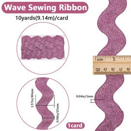 GORGECRAFT 9.1 m 4 cm Glitter Lace Trim Rick Rack Waves Bend Fringe Trim Large Sewing Braided Woven Fabric for Crafts Christmas Wedding Fabric Party (Light Purple)