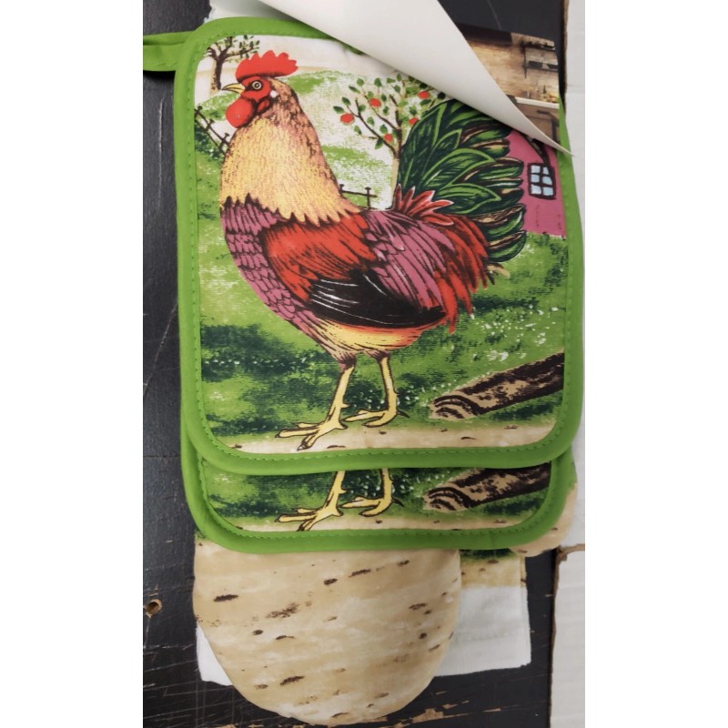 Premius 5pc Kitchen Set: 2 Jumbo Pot Holders, 1 Oven