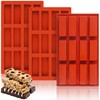 Wilewir 3Pcs Silicone Granola Bar Mold, 12-Cavity Rectangle Silicone Chocolate