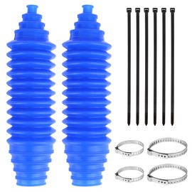 Universal Silicone Rack and Pinion Boot Kit, Dustproof & Waterproof Tie Rod Boot Set for Steering System Protection, Rack and Pinion Rebuild Kit with Adjustable Cable Ties & Locking C-Clamps, Blue