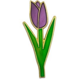 PinMart Spring Purple Tulip Flower Easter Enamel Lapel Pin